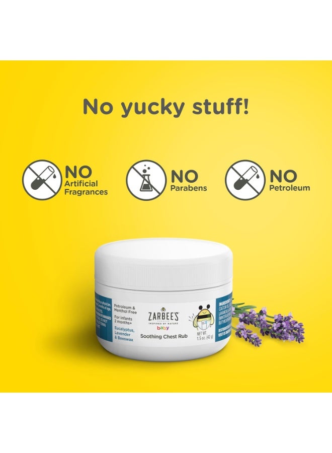 Zarbee's Baby Soothing Chest Rub with Eucalyptus & Lavender, Petroleum-Free Safe and Effective Formula, 1.5 Ounce - Image 3