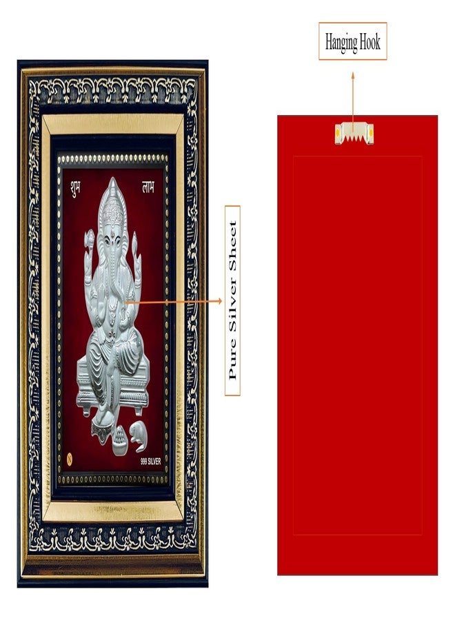 ARTSMINE 999 Silver Ganesha Frame – Pure Silver Ganpati Artwork with Purity Certificate | Premium Pooja Room & Home Office Décor | Ideal for Wedding, Housewarming & Corporate Gifting – 1 Unit (22 × 20 CM / 8.5 × 8 Inch) - Image 4
