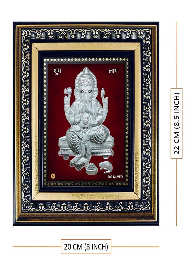 ARTSMINE 999 Silver Ganesha Frame – Pure Silver Ganpati Artwork with Purity Certificate | Premium Pooja Room & Home Office Décor | Ideal for Wedding, Housewarming & Corporate Gifting – 1 Unit (22 × 20 CM / 8.5 × 8 Inch) - Image 2