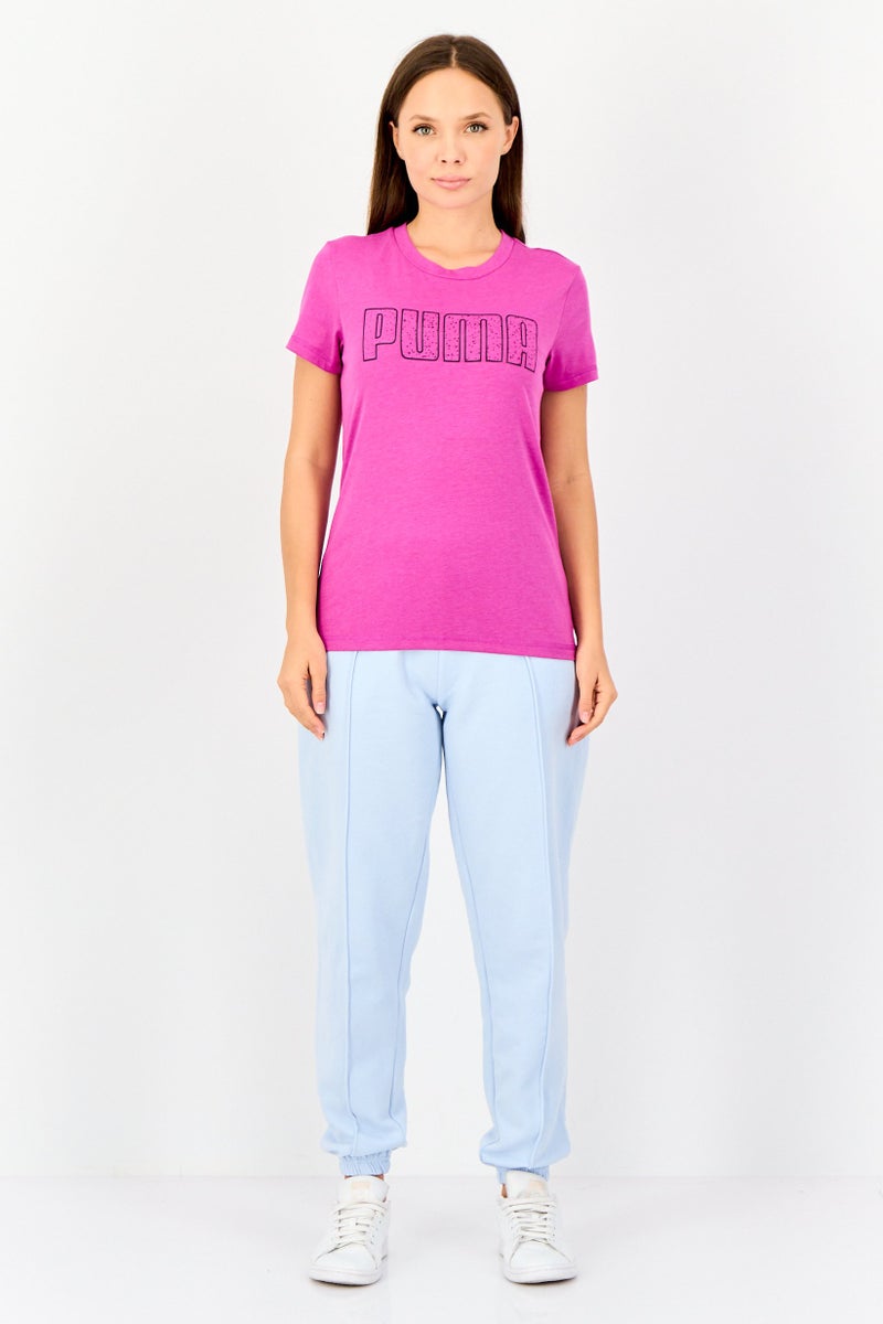 PUMA Women Sportswear Fit Short Sleeve Training Top, Dark Pink - Image 3