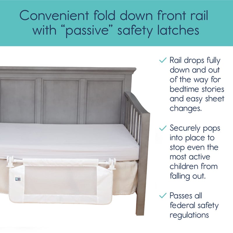 Hiccapop Convertible Crib Bed Rail for Toddlers, Crib Rail Guard with Reinforced Anchor Safety - Image 2