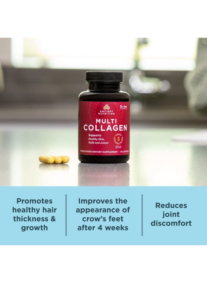 آينشنت نيوترشن حبوب ببتيدات الكولاجين من شركة Ancient Nutrition، مكمل غذائي متعدد الكولاجين المحلل، الأنواع I وII وII وV وX، يدعم صحة البشرة والأظافر وصحة الأمعاء والمفاصل، 90 كبسولة - Image 4