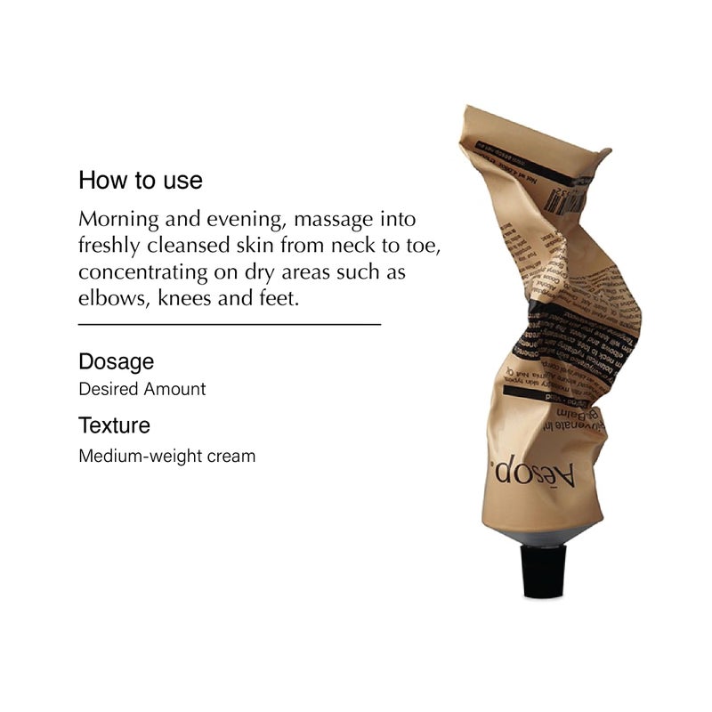 Aesop Rejuvenate Intensive Body Balm | Deeply Hydrate with Macadamia Nut Oil & Aloe Vera | Citrus, Vanilla, Woody Scent | 100 mL / 3.4 oz - Image 2