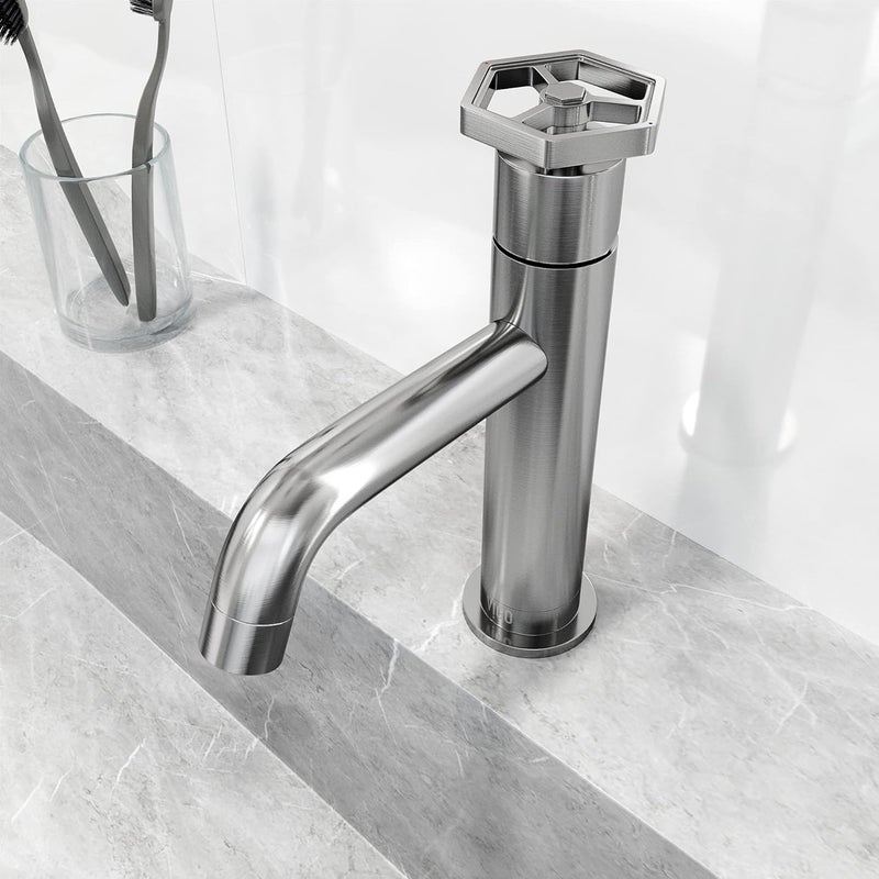 VIGO Ruxton 8 H Single Handle SingleHole Bathroom Faucet in Brushed NickelVG01050BN - Image 4