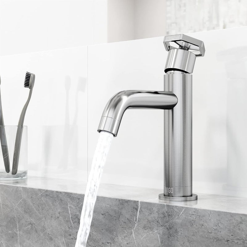 VIGO Ruxton 8 H Single Handle SingleHole Bathroom Faucet in Brushed NickelVG01050BN - Image 5