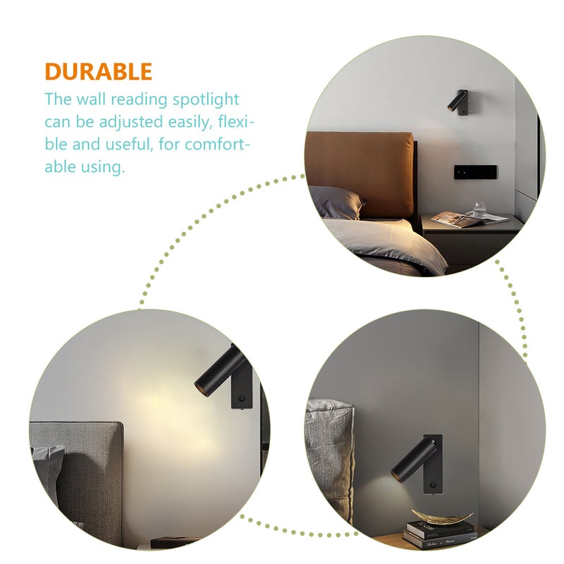 2pcs Wall Reading Spotlight Swivel Wall Spotlight Wall Mounted Reading Light for Bedside - Image 5