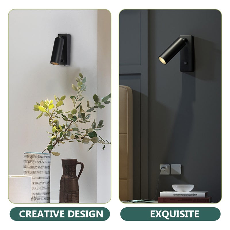 2pcs Wall Reading Spotlight Swivel Wall Spotlight Wall Mounted Reading Light for Bedside - Image 4