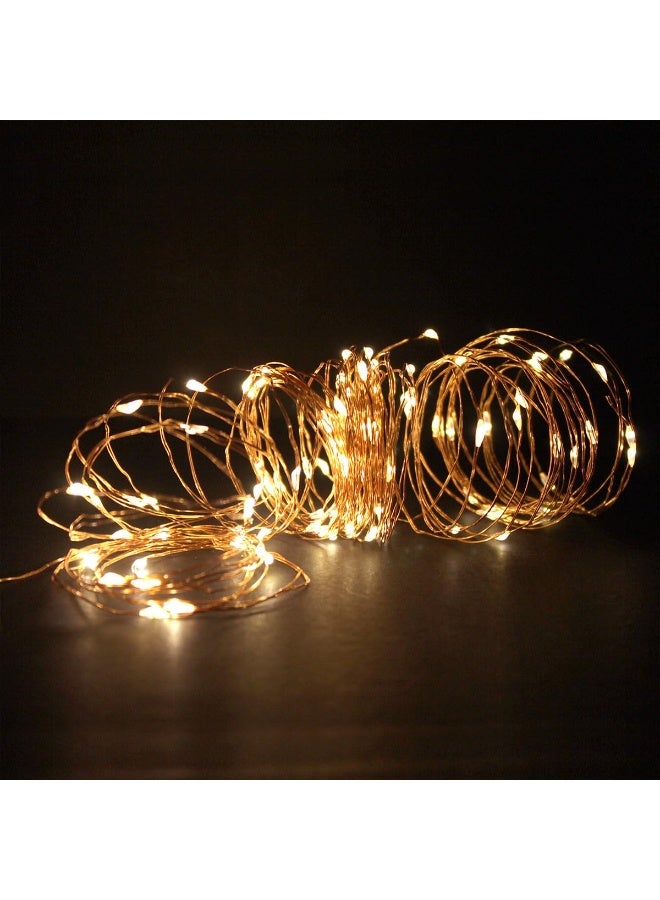 Lights Battery Operated, 10M/33ft/100 LED Warm White String Light , Waterproof Battery Case,Ramadan  Indoor Lights for Tree Wedding,Party Events Garden Spring Decoration - Image 4