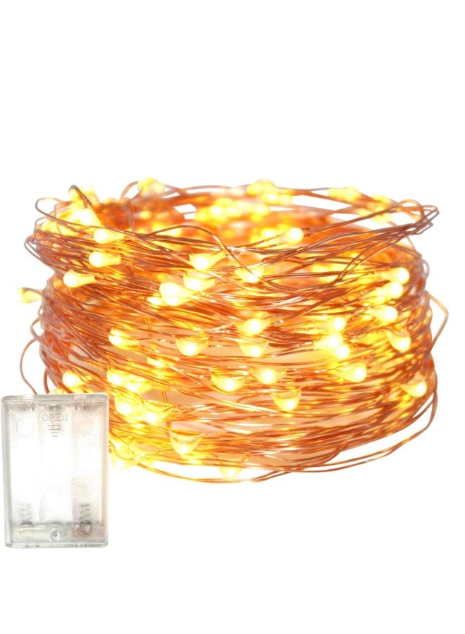 Lights Battery Operated, 10M/33ft/100 LED Warm White String Light , Waterproof Battery Case,Ramadan  Indoor Lights for Tree Wedding,Party Events Garden Spring Decoration - Image 1
