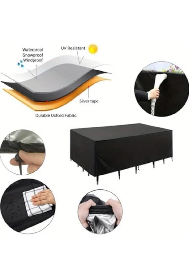 POWER 1pcs Outdoor Furniture Covers Waterproof Rain Snow Dust Wind-Proof Anti-UV Oxford Fabric Garden Lawn Patio Furniture Covers 250*250*90cm - Image 2