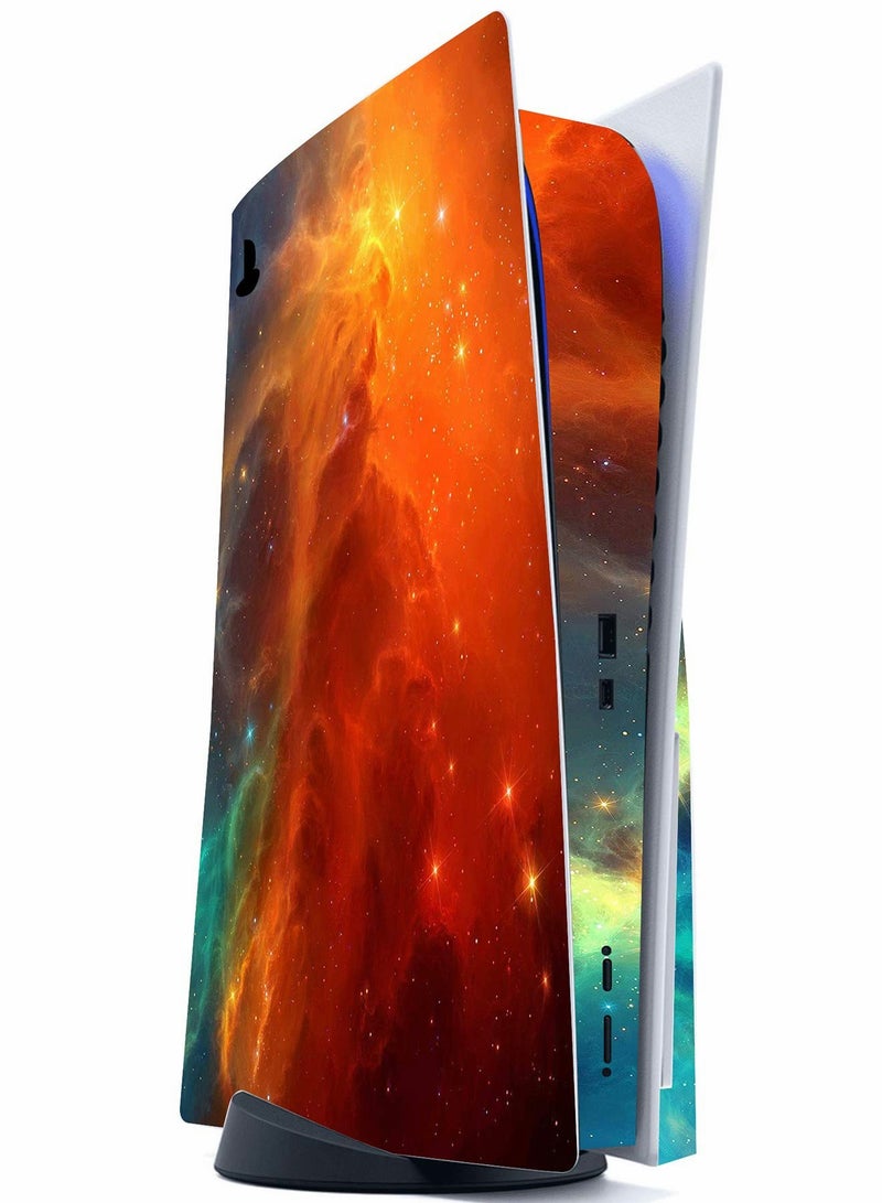 Excefore Full Set Skin for PlayStation 5 Disc Version, Sticker for PS5 Vinyl Decal Cover for Playstation 5 Controller & Charging Station & Headset & Media Remote  (Red Galaxy) - Image 3