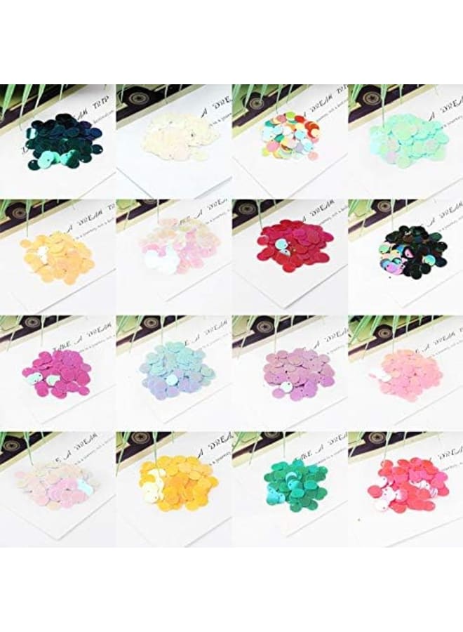 Sequins - New PVC Flat Round Loose Sequins Paillettes Sewing Craft DIY Accessories for Garment Lentejuelas Para Coser (Rose Red 8mm 10g 400pcs)  - Image 2