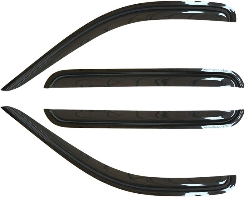 Kucaruce 94428 Side Window Visor Deflector Rain Guard for 2002-2007 Jeep Liberty - Dark Smoke, 4pc - Image 2
