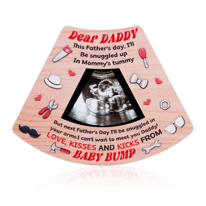 وا هوم Waahome Phathers Day Picture Frame for Date من ابن الابن طفل Funny First Phathers Day Gift for New Dad Wood Apathers Day من Frump Photo Frame لأول مرة أبي أبي ليكون هدايا ديكور حضانة - Image 1