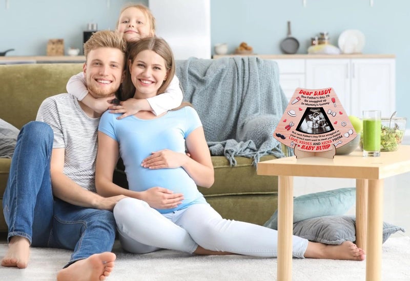 وا هوم Waahome Phathers Day Picture Frame for Date من ابن الابن طفل Funny First Phathers Day Gift for New Dad Wood Apathers Day من Frump Photo Frame لأول مرة أبي أبي ليكون هدايا ديكور حضانة - Image 3