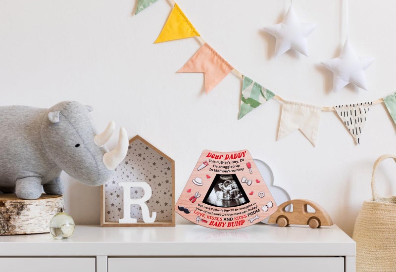 وا هوم Waahome Phathers Day Picture Frame for Date من ابن الابن طفل Funny First Phathers Day Gift for New Dad Wood Apathers Day من Frump Photo Frame لأول مرة أبي أبي ليكون هدايا ديكور حضانة - Image 5