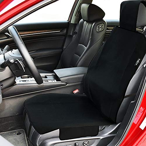 BIGANT Waterproof Seat Covers, Universal Waterproof Car Seat Cover Sweatproof Car Seat Protector with Nonslip Neoprene Auto Bucket Seat Cover - Perfect for Running, Gym, Beach and Pets(Black-1PC) - Image 4