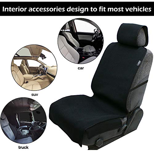 BIGANT Waterproof Seat Covers, Universal Waterproof Car Seat Cover Sweatproof Car Seat Protector with Nonslip Neoprene Auto Bucket Seat Cover - Perfect for Running, Gym, Beach and Pets(Black-1PC) - Image 5