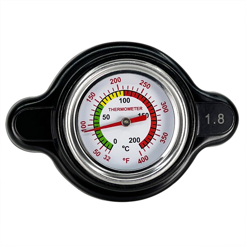 High Pressure Radiator Cap with Temperature Gauge Compatible with Honda Kawasaki Suzuki Yamaha Husqvarna Dirt Bike KTMPolaris Ranger Motorcycle ATV Models 18 Bar Radiator Cap 256psi