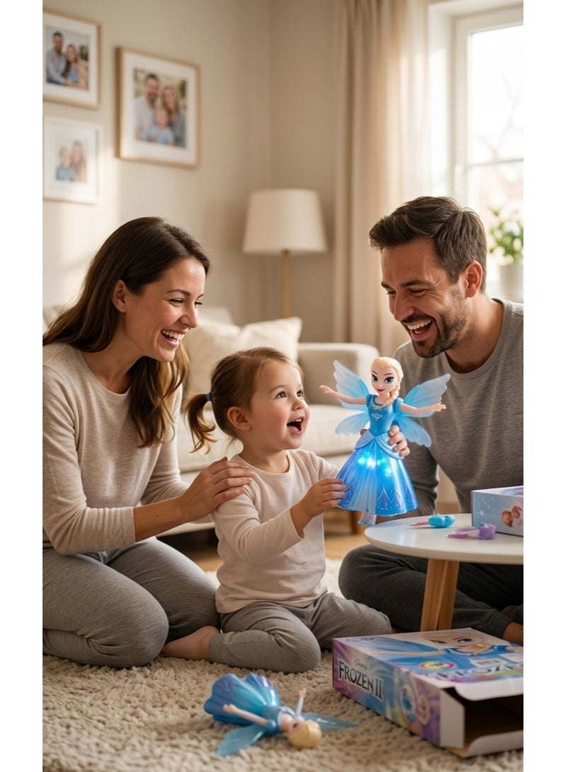 Frozen II Interactive Dancing Princess Doll - 3D Lights & Music, Omni-Directional Movement, Flapping Wings - Battery Operated Toy for Girls (Ages 3+) - Image 2