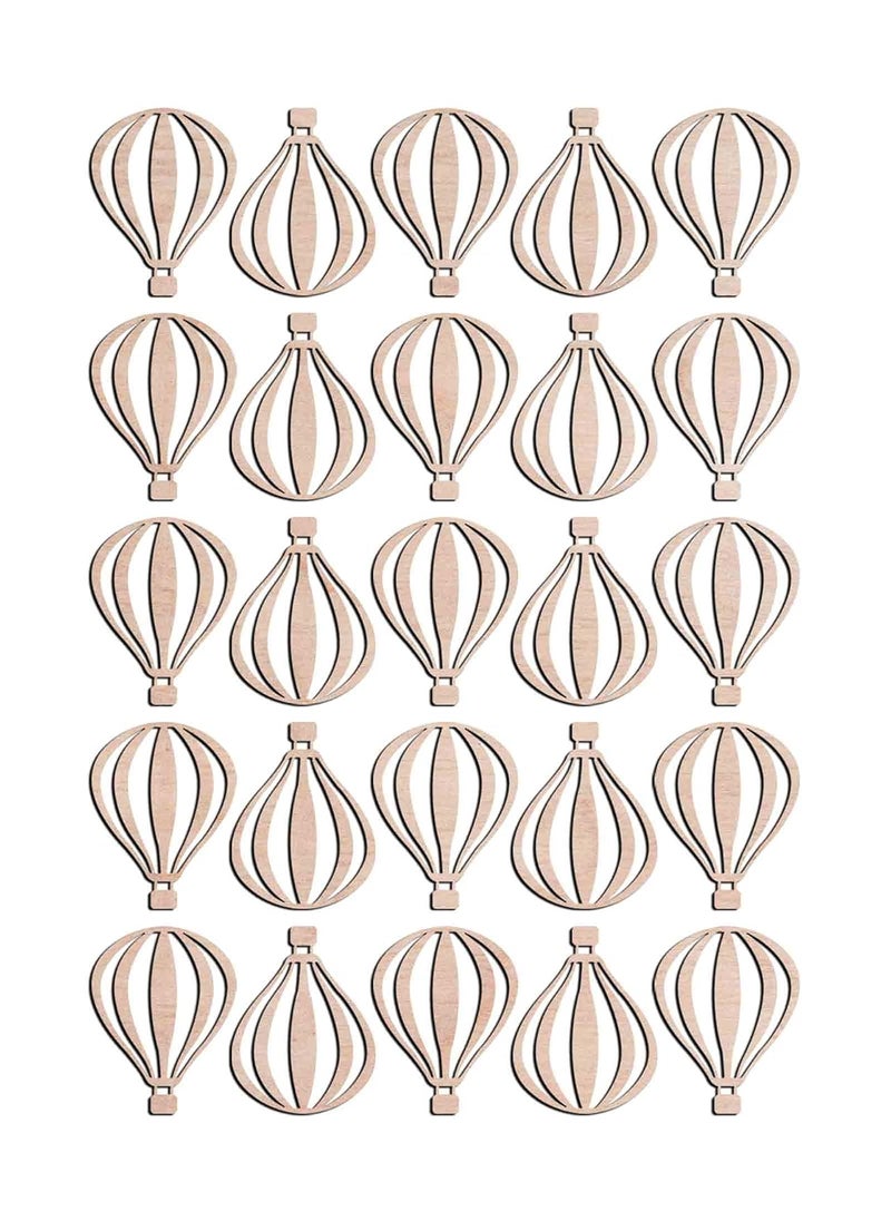 Haoser Haoser 3mm Wooden Cutouts for Scrapbooking Arts Crafts DIY Decoration Pack of 25 Ballon Cutouts for Craft Project Birch Ply 3 Inch  - Image 1