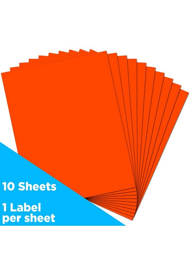 JAM Paper Full Sheet Shipping Labels - Printable Sticker Paper - 8 1/2 X 11 - Neon Deep Red/Orange - 10 Full Pages/Pack  - Image 2