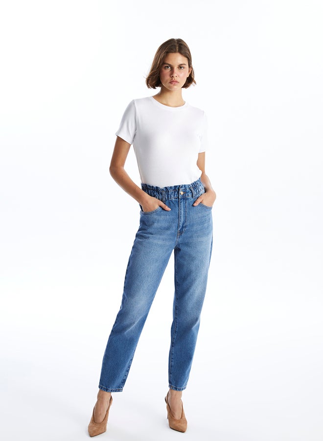 LC WAIKIKI Elastic Waist Slouchy Fit Women's Jean Trousers  - Image 2