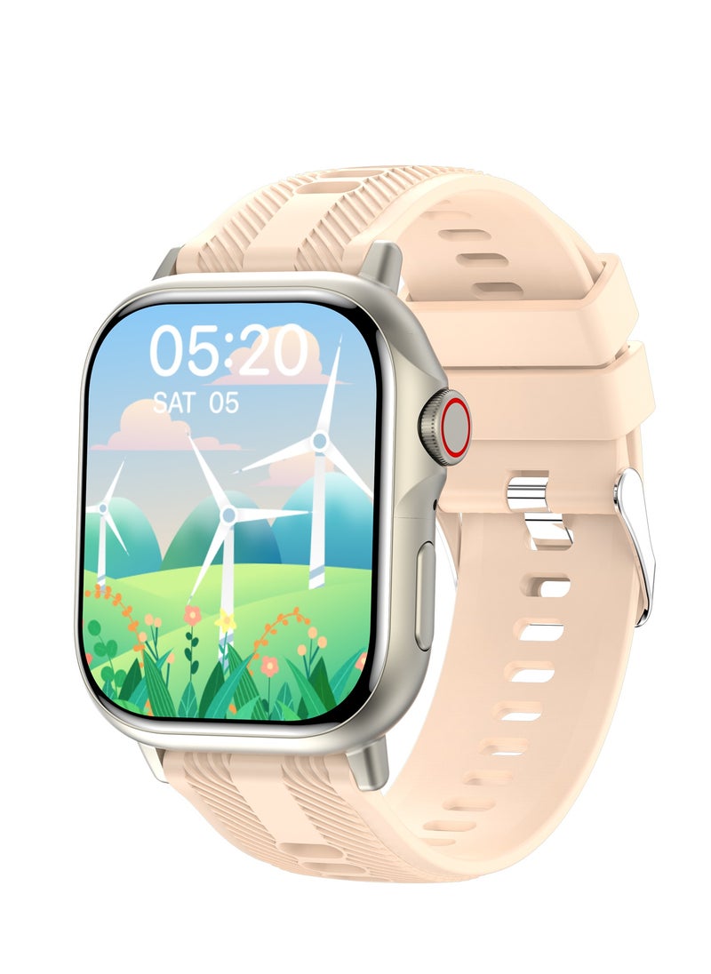 HW - B05 smartwatch, AMOLED always displays Bluetooth call waterproof fitness watch, compatible with Android and iOS champagne gold - Image 1