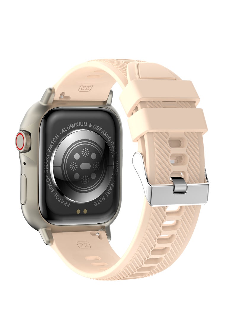 HW - B05 smartwatch, AMOLED always displays Bluetooth call waterproof fitness watch, compatible with Android and iOS champagne gold - Image 1