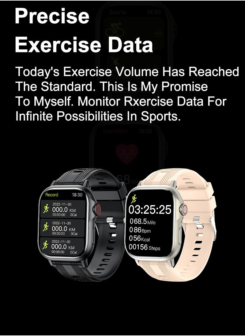 HW - B05 smartwatch, AMOLED always displays Bluetooth call waterproof fitness watch, compatible with Android and iOS champagne gold - Image 1