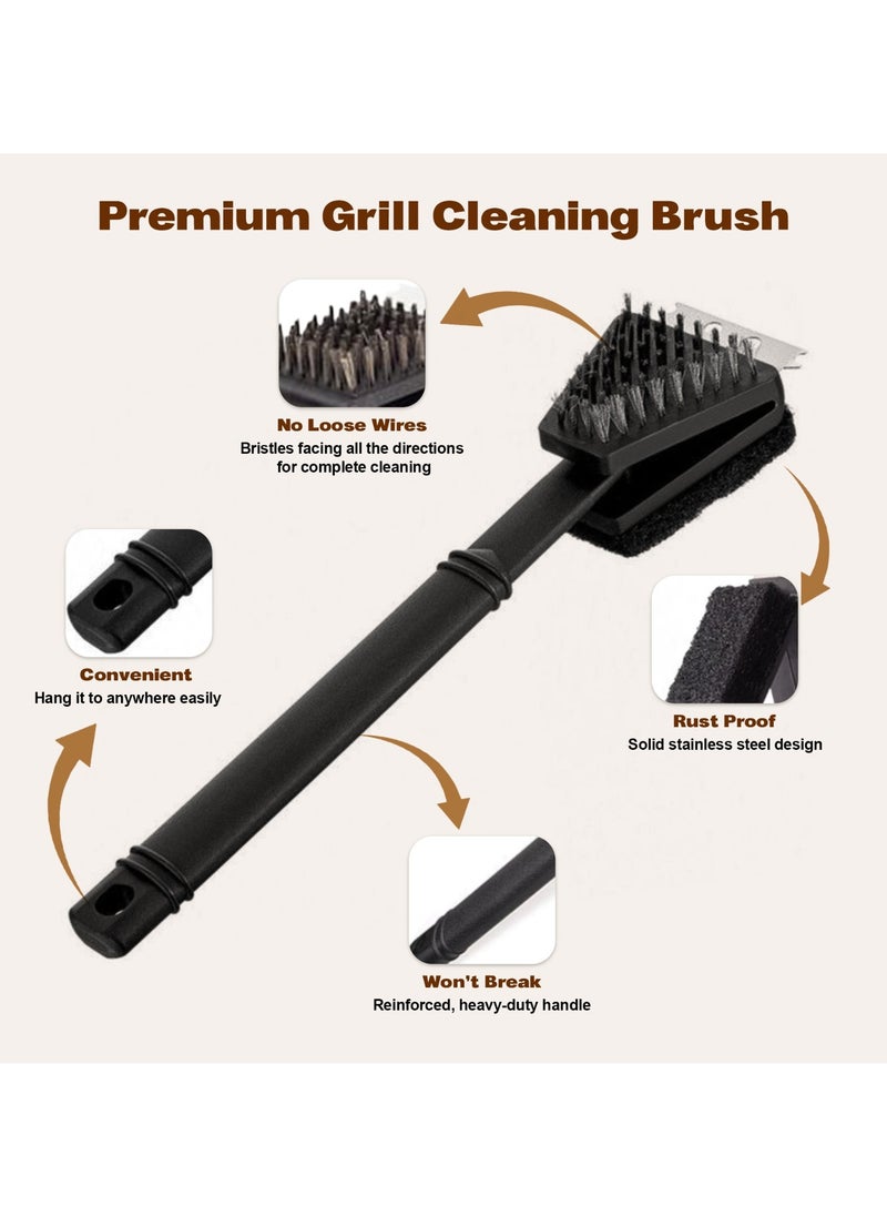 HOT GRILL Hot Grill BBQ Grill Brush BBQ Grill Brush With Copper Brush BBQ Grill Brush for Cleaning with Long Handle  - Image 3