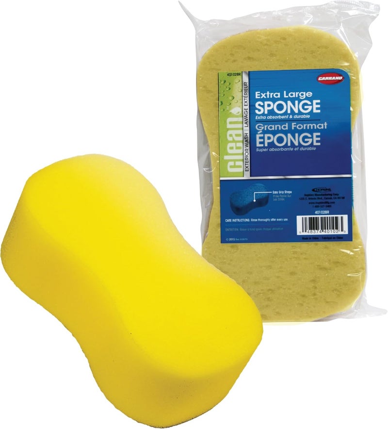 Carrand Extra Large Yellow Bone Sponge for Car Wash - 8.75" x 4.75" x 3" - Image 1