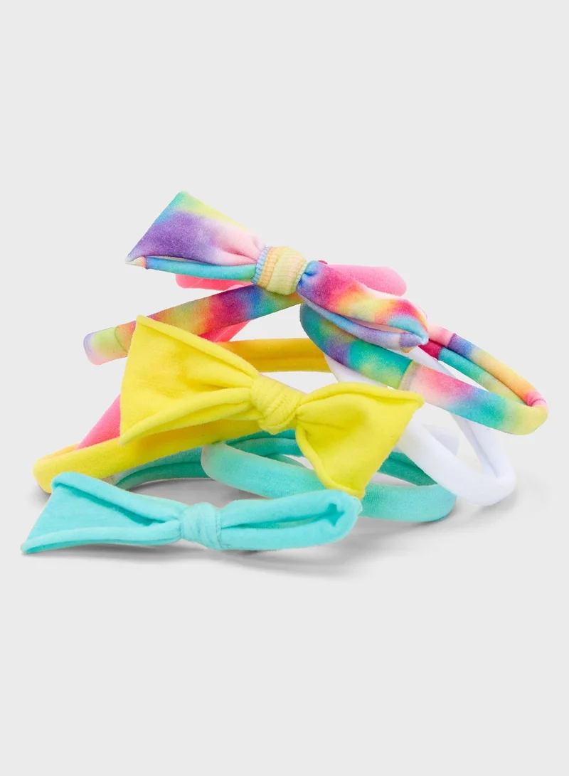 Claires Rainbow Tie Dye Rolled Bow Hair Ties-10 Pack