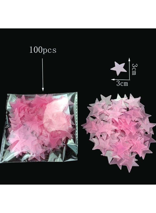 100Pcs 3D Stars Glow In The Dark Wall Sticker Set Luminous Decor for Kids Room - Image 3