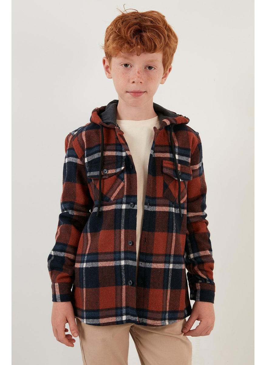 Cotton Hooded Plaid Lumberjack Shirt Boy's Shirt CF22W814764 - pzsku/Z5DB3C4AD3380656155D8Z/45/_/1731003654/385126e3-dbf4-4a60-a3f9-c54723b2c817