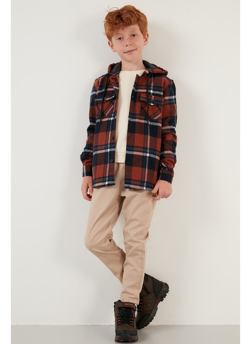 Cotton Hooded Plaid Lumberjack Shirt Boy's Shirt CF22W814764 - pzsku/Z5DB3C4AD3380656155D8Z/45/_/1731003657/66c6d2b8-00ad-4d18-93b5-1e156b7ab1fa