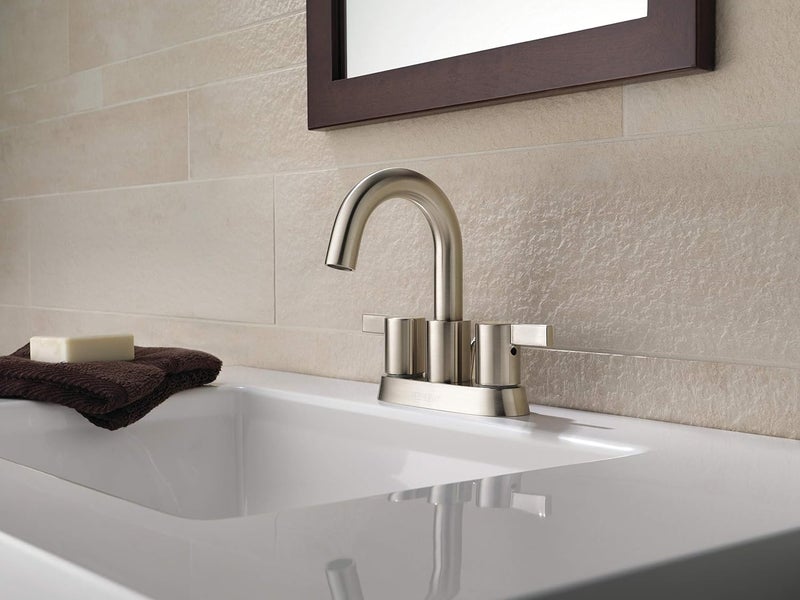 Peerless Precept Centerset Bathroom Faucet Brushed Nickel Bathroom Sink Faucet Drain Assembly Brushed Nickel P299102LFBN - Image 2