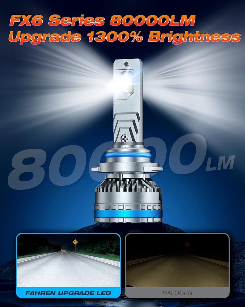 FAHREN Ultra Bright H11 Fog Bulbs,Upgraded 120W 80000LM H8/H9 Bright Lighting Bulb, 6500K Cool White IP68 Waterproof,Quick Installation, Pack of 2 - Image 2