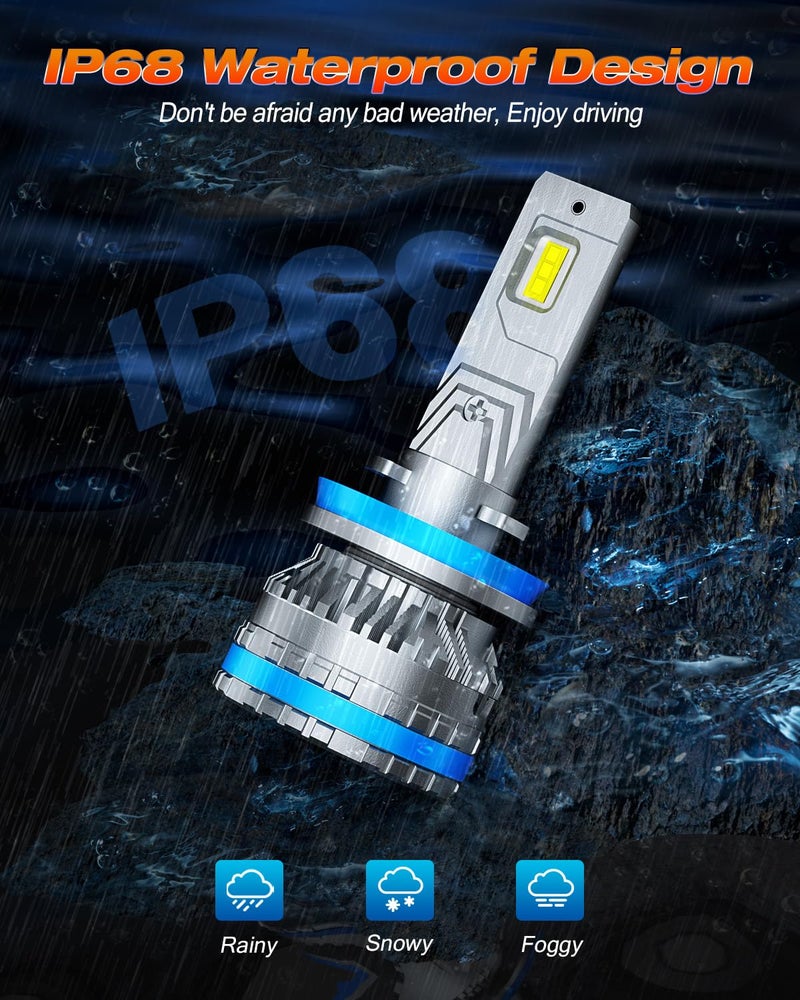 FAHREN Ultra Bright H11 Fog Bulbs,Upgraded 120W 80000LM H8/H9 Bright Lighting Bulb, 6500K Cool White IP68 Waterproof,Quick Installation, Pack of 2 - Image 5
