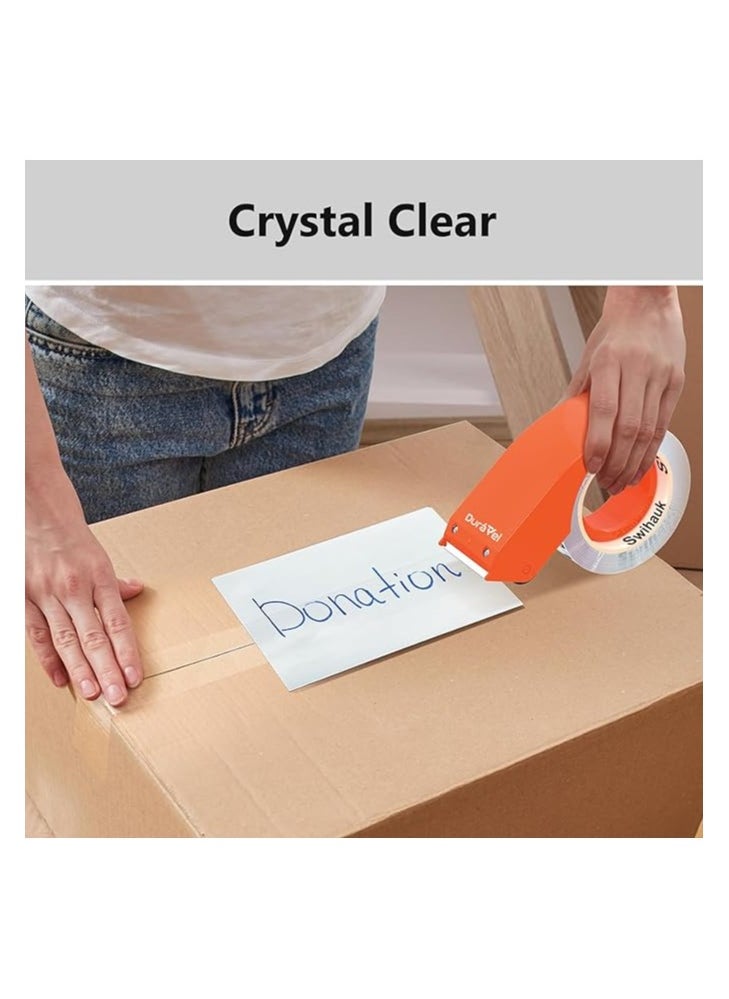Duravel - Duravel Clear Tape 2 pcs with Dispenser - Heavy Duty 2 inch x 50 YDs- clear tape roll - clear tape 2 inch, Packaging Tape, Packing Tape Dispenser- packing tape clear for Packing Boxes- - Image 1