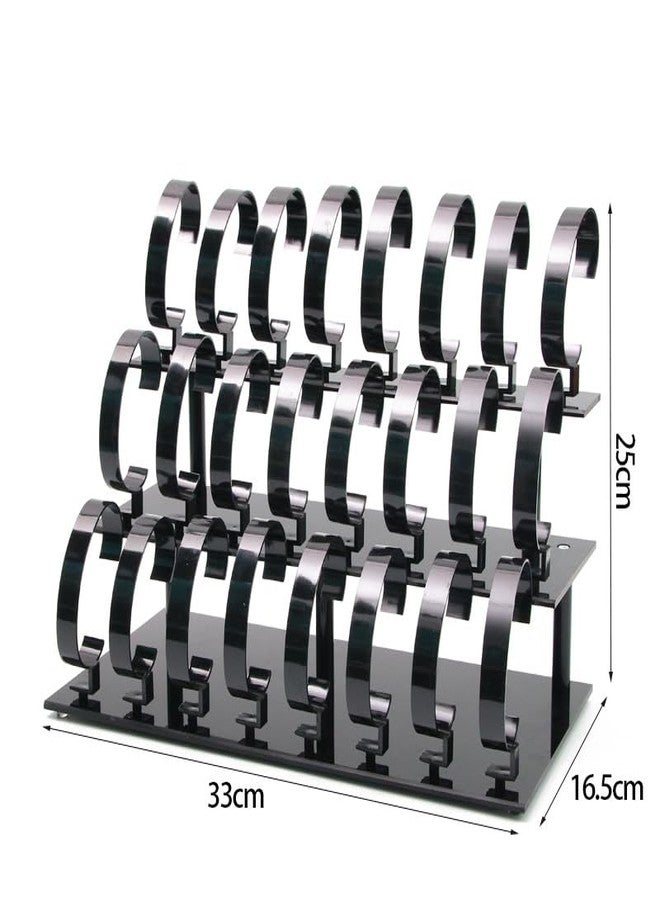 RY DISPLAY 3-Tier Watch Stand Holder Removable 24 Acrylic Watch Jewelry Display Rack Watch Display Rack Organizer for Men and Women (Black) - Image 3