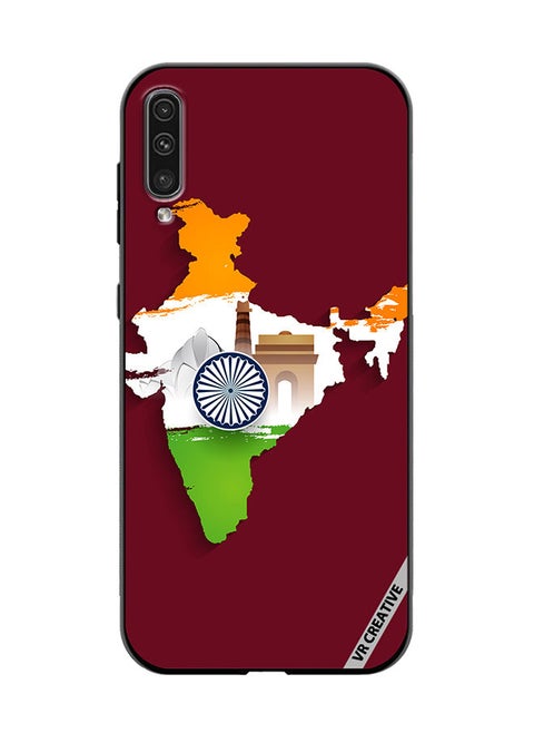 Protective Case Cover For Samsung Galaxy A50/A50s India Map Design Multicolour