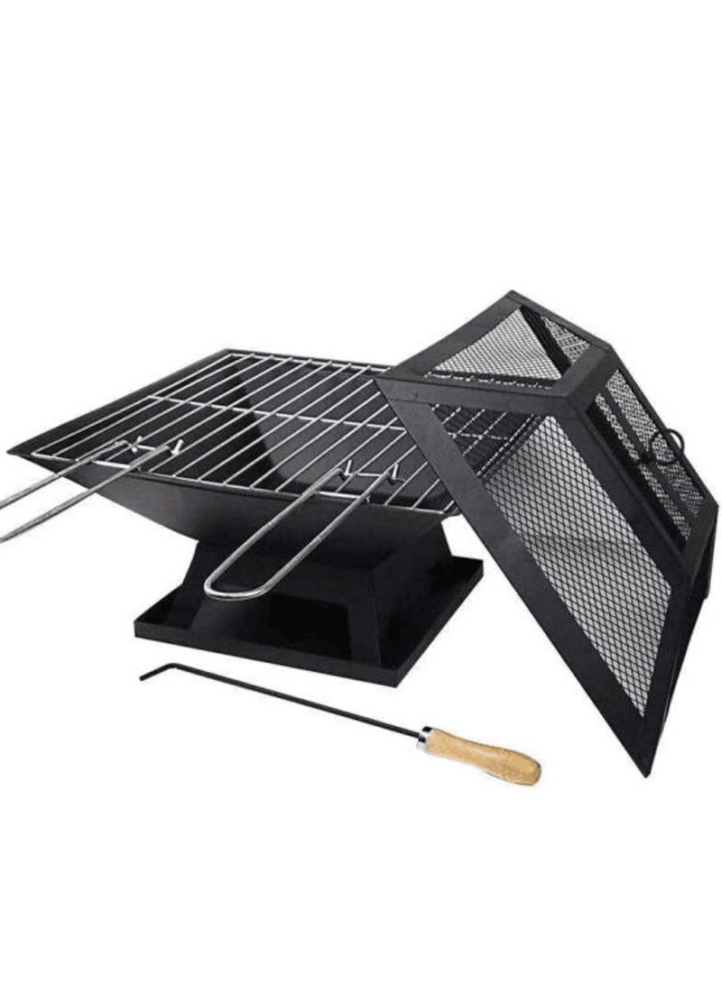 BAD AXE مدفأة باد آكس بلوك التقطيع - مدفأة خارجية كبيرة تعمل بالخشب | حتى 26 ساعة من الاحتراق | لجميع الأحوال الجوية، الطهي والتدفئة | أنماط مخصصة متاحة - Image 1