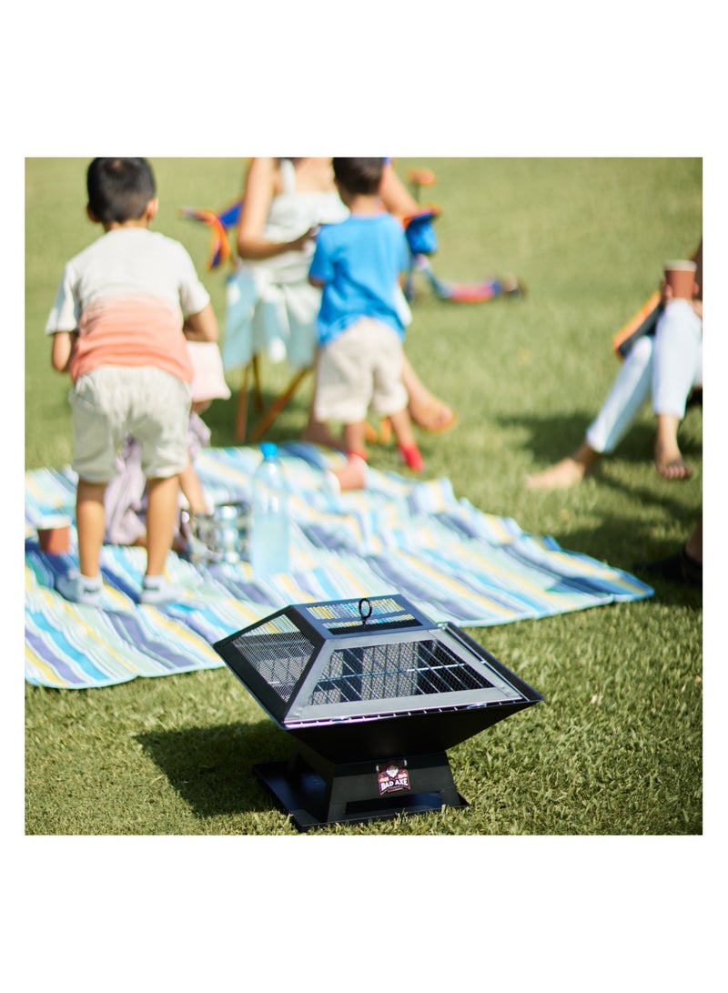 BAD AXE مدفأة باد آكس بلوك التقطيع - مدفأة خارجية كبيرة تعمل بالخشب | حتى 26 ساعة من الاحتراق | لجميع الأحوال الجوية، الطهي والتدفئة | أنماط مخصصة متاحة - Image 4