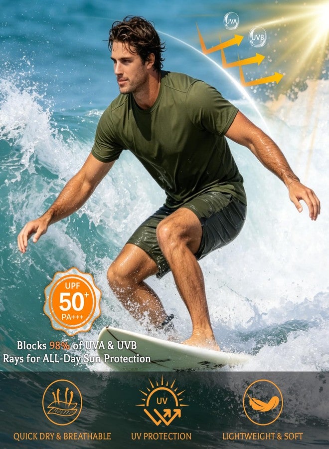 ZITY Mens T-Shirts Swim Shirts Short Sleeves UPF 50+ Rash Guard Fast Dry Swimming Rashguard Tee Shirt UV Protection Running Gym Tshirts 7 Pack - Image 4