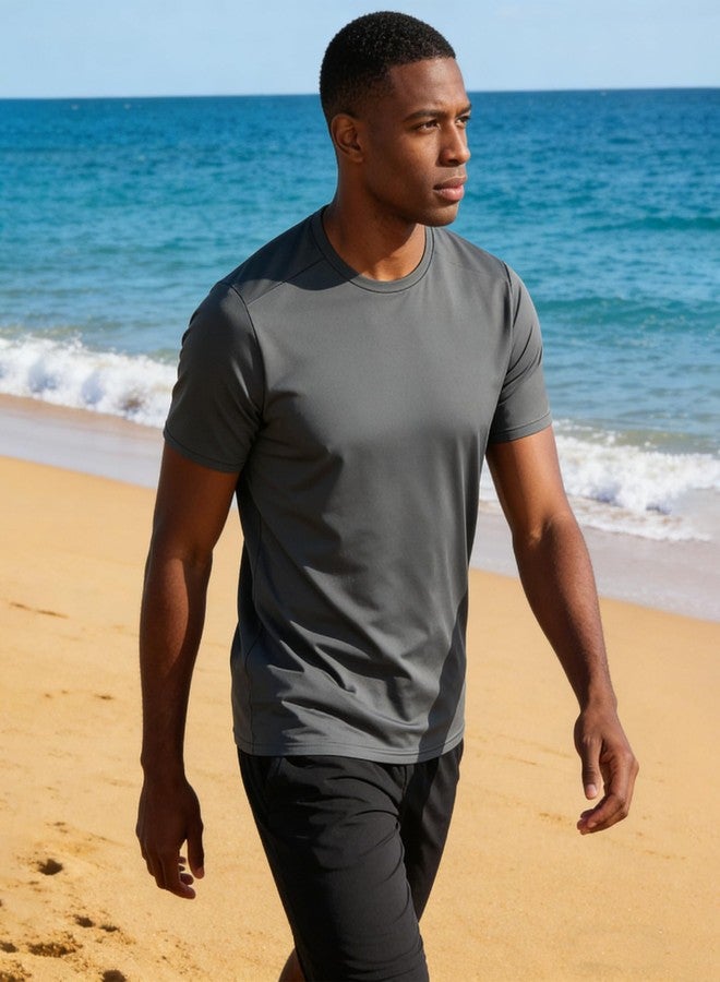 ZITY Mens T-Shirts Swim Shirts Short Sleeves UPF 50+ Rash Guard Fast Dry Swimming Rashguard Tee Shirt UV Protection Running Gym Tshirts 7 Pack - Image 5
