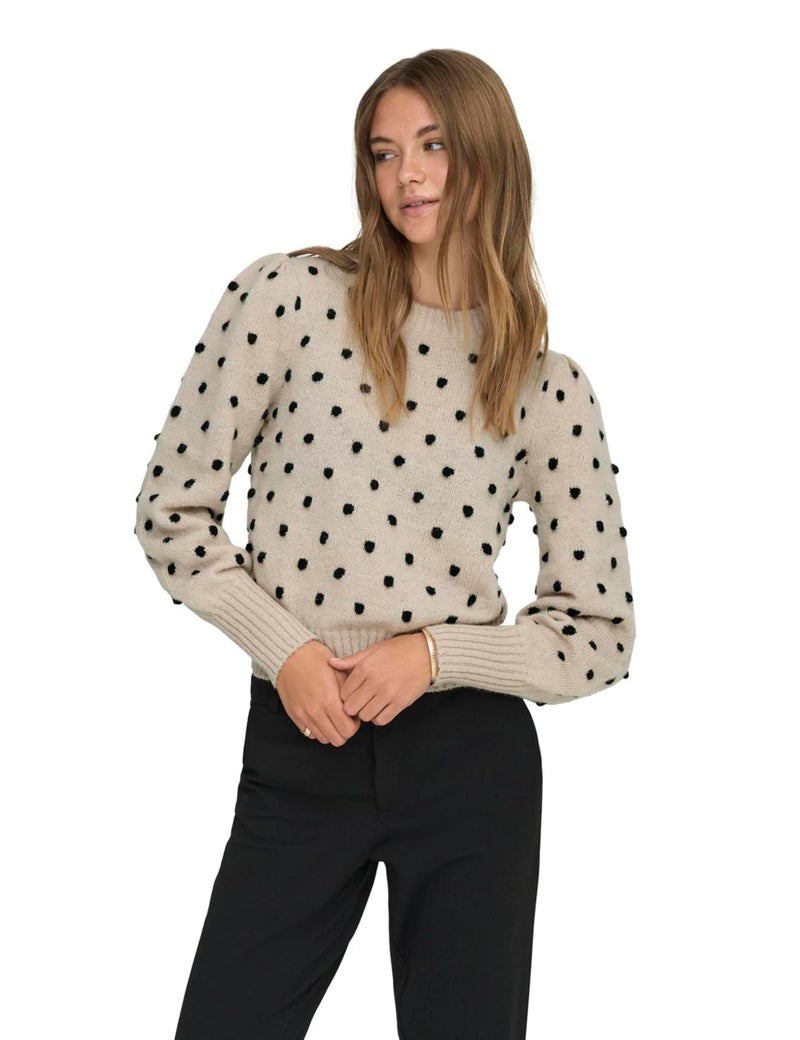 JDY ONLY Women's Regular Fit Beige Sweater - Image 5