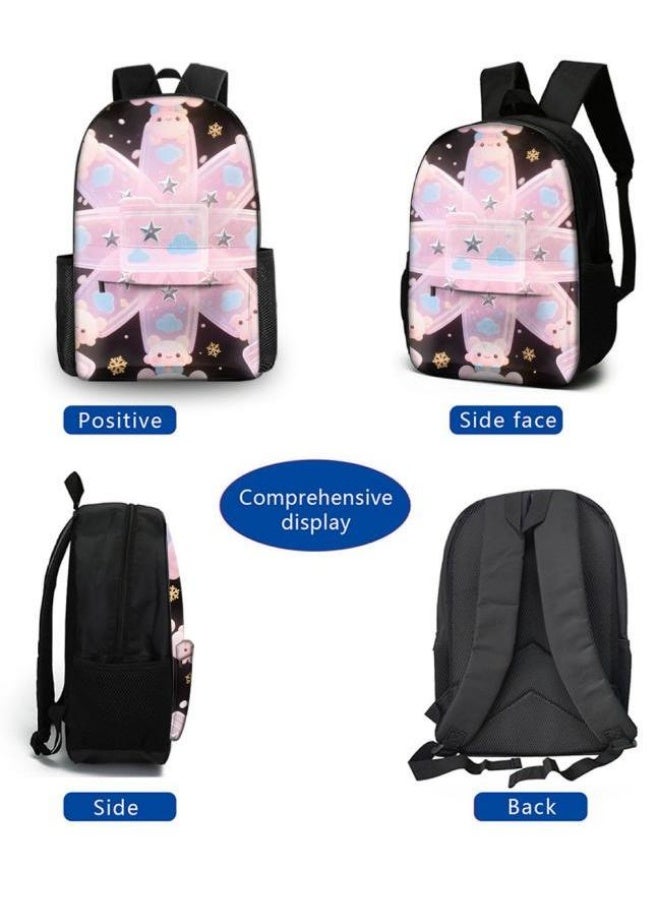 Bright Li Fire Unlock the new fashion of childish fun! Three-piece set of bags, cartoon elements for children and teenagers (students, children, friends' outings, mountain climbing, schooling, etc. can be used) - 11  - Image 2