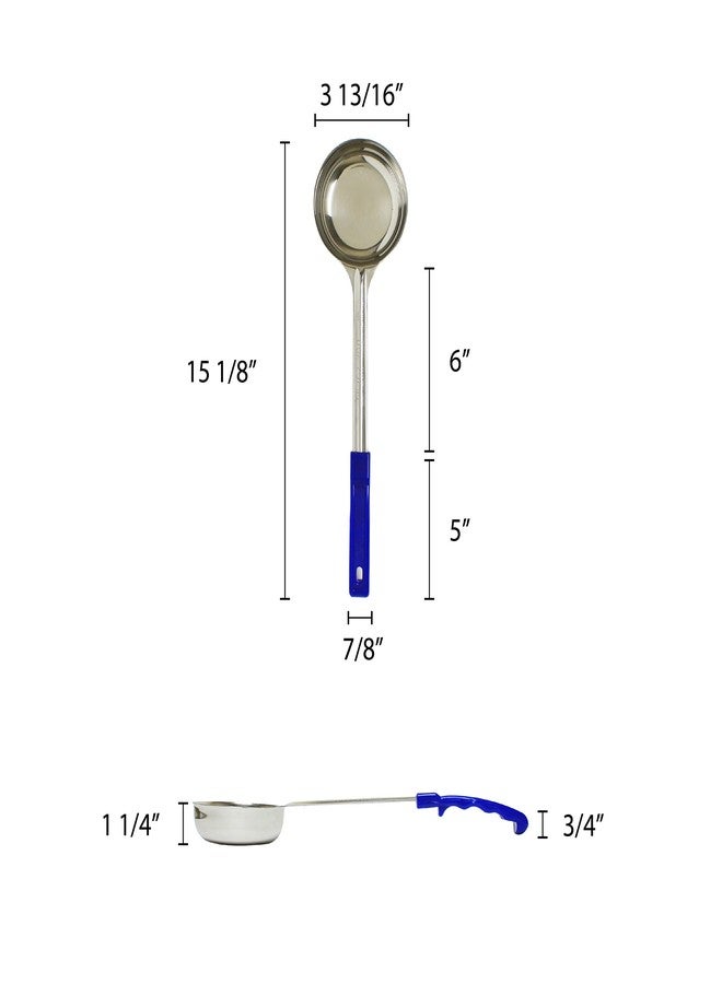 Thunder Group Solid Portion Controller 1-Piece Construction Ladles with Plastic Blue Handle, 8-Ounce - Image 2