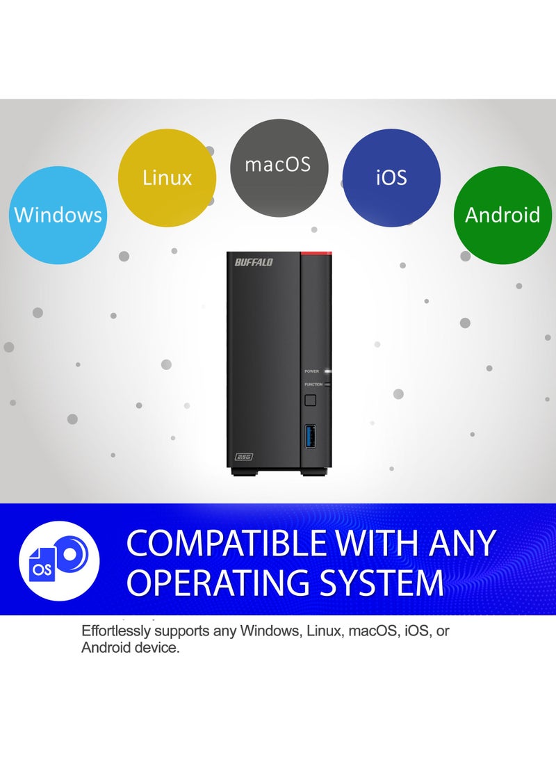 Buffalo BUFFALO LinkStation 710 2TB 1-Bay NAS Network Attached Storage with HDD Hard Drives Included NAS Storage That Works as Home Cloud or Network Storage Device for Home  - Image 2
